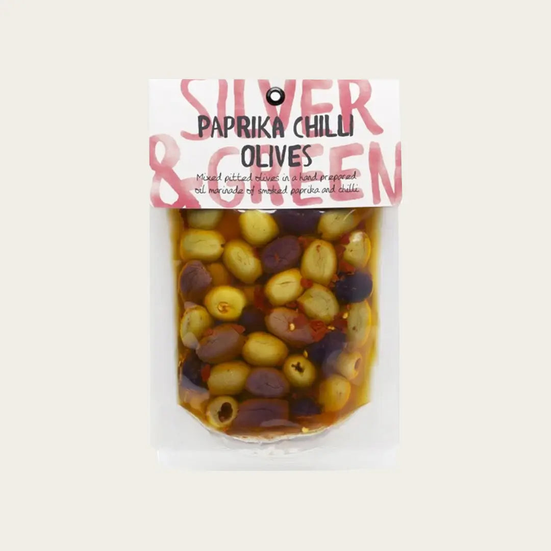 Paprika Chilli Olives, Silver & Green 220 g