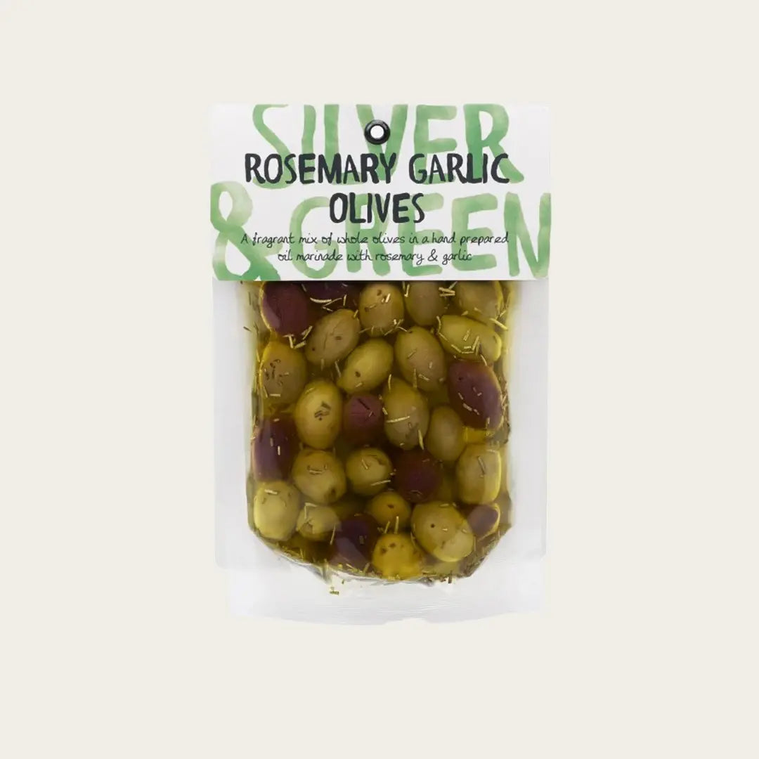 Rosemary Garlic Olives, Silver & Green, 220g